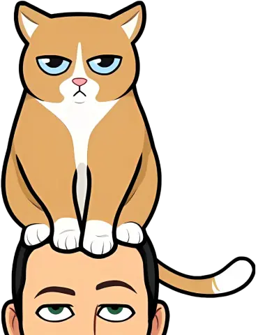 Viktor with a cat on the head